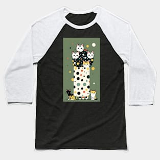 Polka Dot Purr-fection: A Feline Symphony Baseball T-Shirt